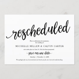 Boda Reprogramada, Tarjeta de Anuncio Negra