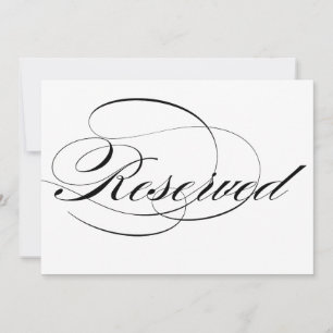 Boda Reservada Letra de Caligrafía Elegante Negra