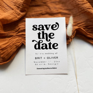 Boda retro Guardar la tarjeta de fecha