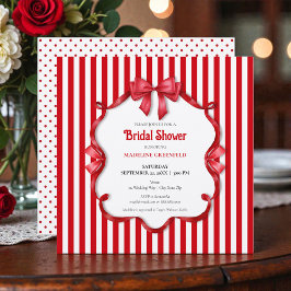 Boda Retro Rojo y Blanco: Invitación para Despedid