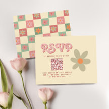 Boda retro vintage 70 QR RSVP