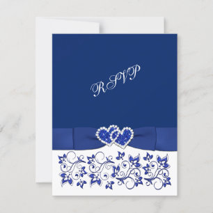 Boda RIBÓN IMPRESO Blue, White Hearts RSVP