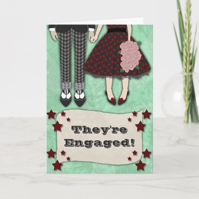 Boda Rockabilly, invitación de compromiso (Anverso)