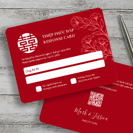 Boda roja bilingüe vietnamita inglesa RSVP
