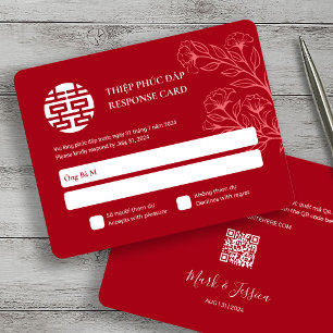 Boda roja bilingüe vietnamita inglesa RSVP