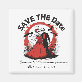 Boda roja de Halloween salve el imán de la fecha