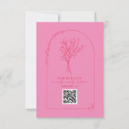 Boda rojo rosado QR RSVP