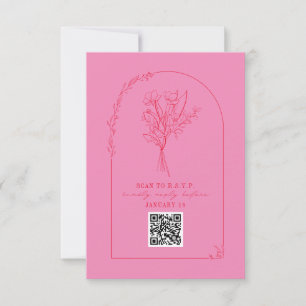 Boda rojo rosado QR RSVP