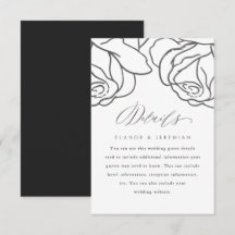 Boda Romántico de Floral Negra Detalle de invitado