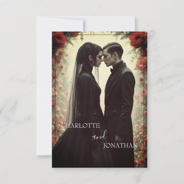 Boda romántico en elegancia negra (Anverso)