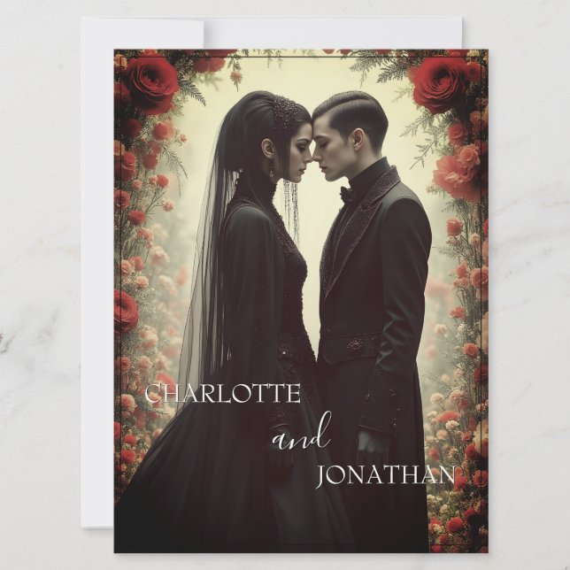 Boda romántico en elegancia negra (Anverso)