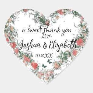 Boda romántico floral Gracias etiqueta de favor de