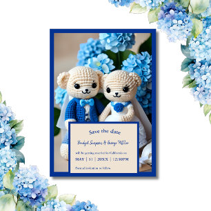 boda romántico pareja crochet caja fuerte la tarje