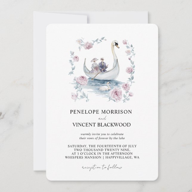 Boda romántico por invitación al lago (Anverso)