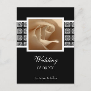 Boda Rosa bonito Guardar La Invitación De Fecha Po