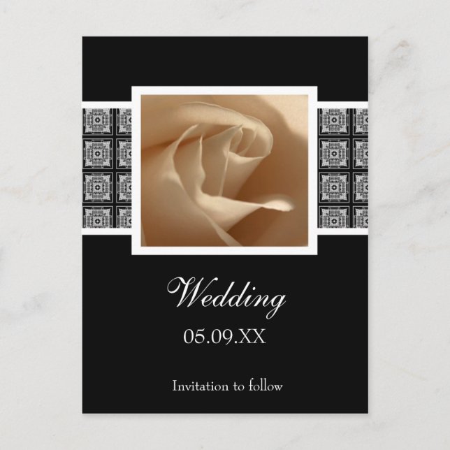 Boda Rosa bonito Guardar La Invitación De Fecha Po (Anverso)