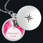Boda Rosa: Collar de la fiesta de la boda de la da<br><div class="desc">Collares Keepsake Elija ya sea el acabado plateado de oro o el Personalizado exclusivo de plata estéril !st Navidades Boda regalo Keepsake Wedding Party Necklaces - para cambiar el color de fondo - haga clic en personalizar - haga clic en editar - elija la última herramienta en el menú desplegable...</div>
