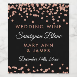 Boda Rosa de la etiqueta del vino Purpurina de oro