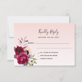 Boda rosa dorado floral RSVP