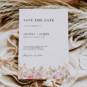 Boda Rosa Guardar la invitación de fecha