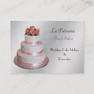 boda rosa plateado Cake Fabrica tarjetas de negoci