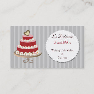 boda rosa rojo Cake Fabrica tarjetas de negocios