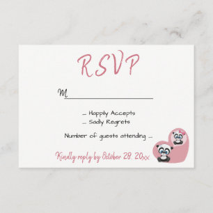 Boda rosa RSVP Panda Teddy Oso Corazón