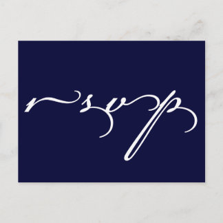 Boda RSVP azul de la marina de postales