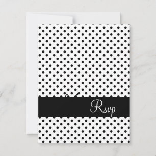 Boda RSVP Back Polka Dots Monogramas Nombres