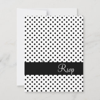 Boda RSVP Back Polka Dots Monogramas Nombres