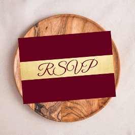 Boda RSVP Burgundy de Otoño Elegante Personalizada