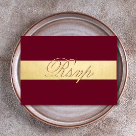 Boda RSVP Burgundy de Otoño Elegante Personalizada