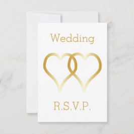 Boda RSVP Card Gold Hearts