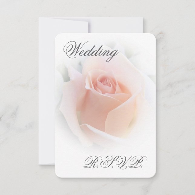 Boda RSVP Card Peach Pink Rosebud (Anverso)