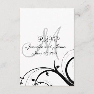 Boda RSVP Card Swirls para Invitación Cuadrada