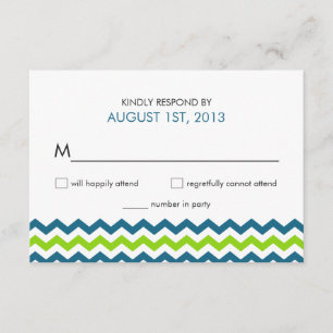 Boda RSVP Chevron moderno Zigzag
