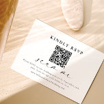 Boda RSVP Código QR Tarjeta de cierre mínima moder<br><div class="desc">Manténgalo moderno y cómodo con nuestra tarjeta de inscripción mínima para el código QR RSVP de boda. Con un diseño elegante en blanco y negro, esta tarjeta invita a los huéspedes a escanear el código QR para obtener RSVPs en línea rápidos y fáciles. Elegante y minimalista, es una forma elegante...</div>