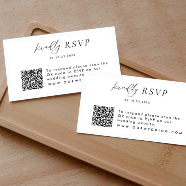 Boda RSVP Código QR Tarjeta de cierre simple moder (Subido por el creador)
