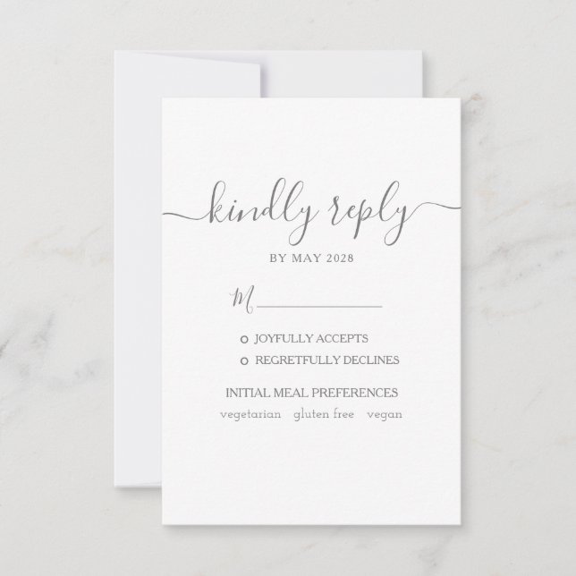 Boda RSVP con elección de comida (Anverso)