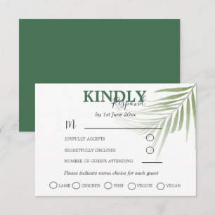 Boda RSVP de acuarela tropical de palma 