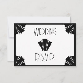 Boda RSVP De Arte Negro Y Blanco