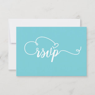 Boda RSVP de caligrafía simple y blanca