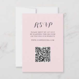 Boda RSVP de código QR rosado mínimo de Rubor