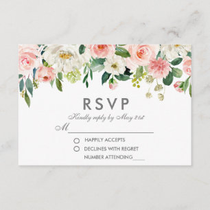 Boda RSVP de color Floral rosado rosado