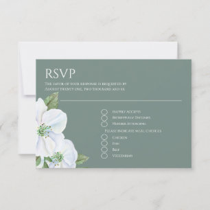 Boda RSVP de flor de manzana blanca