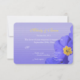 boda rsvp de flores azules frescas, elegantes y en