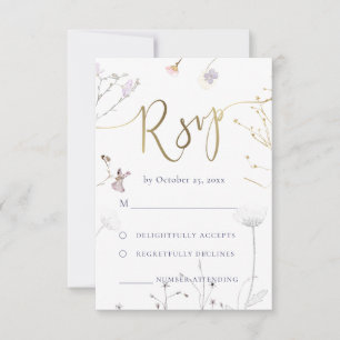 boda RSVP de flores silvestres