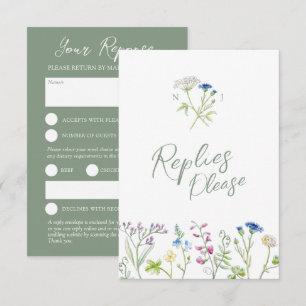 Boda RSVP de la acuarela de flores silvestres de l