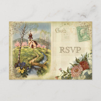 Boda RSVP de la Iglesia Cuta Vintage