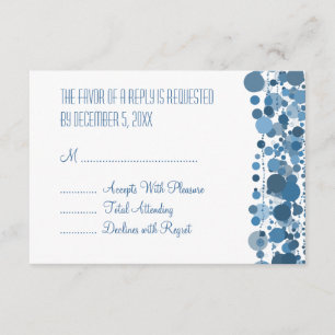 Boda RSVP de puntos modernos azul